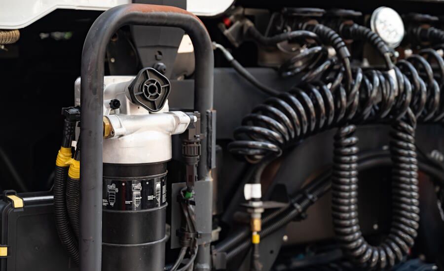maskin utrustad med tryckluftsanordning för att driva olika funktioner och verktyg