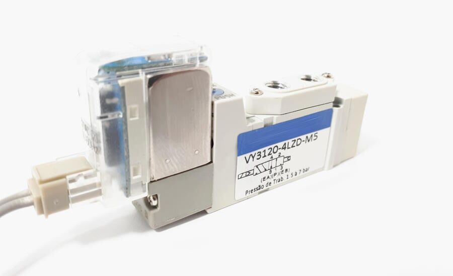 elektriskt kontrollerad pneumatisk ventil kan du tyda dess funktion via schemat